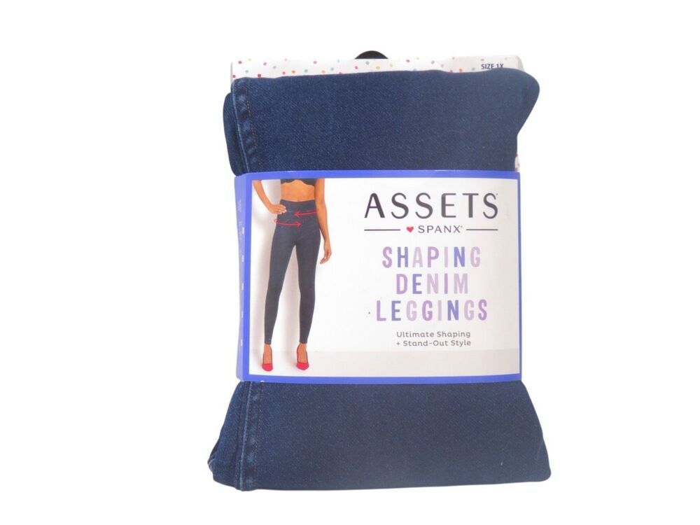 Assets by SPANX Shaping Denim Leggings High Rise Tummy Control Women 1X